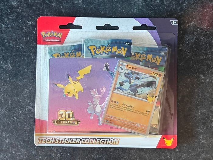 FREE Tracked Shipping. Pokemon 30th Celebration Lucario Tech Sticker Collection