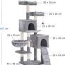Cat Tree, 147 cm cat tower, Multi-Leve cat condo, Gray Image 4