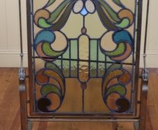 Stained glass antique fire screen