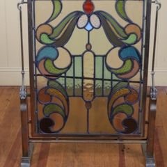 Stained glass antique fire screen