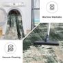 160x230cm Large Modern Abstract Rugs Living Room Non-slip Area Rug Short Pile Faux Wool Bedroom Carpet Lightweight Washable Minimalist Floor Carpet for Living Room Bedroom Office Decor, Green Image 3