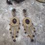 Gold and Bronze Crystal Costume Earrings Image 3