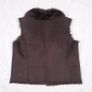 Valerie Stevens Chocolate Brown Faux Suede Fur Lined Toggle Waistcoat Gilet Size L/XL Image 5