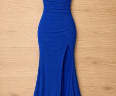 Blue Debs / Prom Dress Size 12 Sparkly Backless Gown