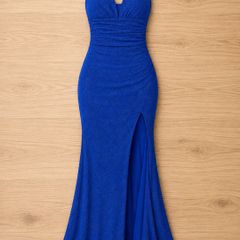 Blue Debs / Prom Dress Size 12 Sparkly Backless Gown
