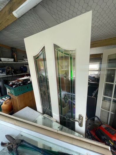 Interior door with glass panes