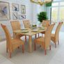 Dining Chairs 6 pcs Brown Natural Rattan Image 6