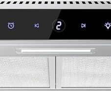 60cm Cooker Hood, 3 Speed Extractor Fan with Touch Control, LED Light, Carbon Filter, Wall or Under Cabinet Mounted Kitchen Extractor Hood, Recirculation & Duct Modes