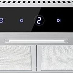 60cm Cooker Hood, 3 Speed Extractor Fan with Touch Control, LED Light, Carbon Filter, Wall or Under Cabinet Mounted Kitchen Extractor Hood, Recirculation & Duct Modes