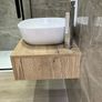 Ex Display Nuna 600 Halifax Oak Wall Hung Unit, handle, basin , tap & waste Image 4
