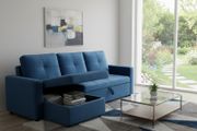 Blue Corner Sofa Bed Storage,215cm