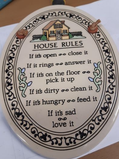 House rules plaque