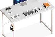 100x48 cm Desk, Small Computer Desk for Home Office, Study Office Table with Headphone Hooks for Small Space, Easy Assembly, White