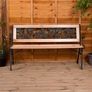 NEW SALE |  Garden Bench, Rose Style Design 3 Seater Outdoor Furniture Seating Wooden Slats Cast Iron Legs Park Patio Seat Image 3