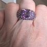 Sterling Silver Cubic Zirconia Amethyst Cocktail Ring Image 4