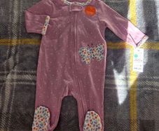 3m, With Tags Carter's 2 Way Zip Butterfly Sleepsuit