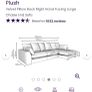 Velvet sofa with right hand chaise end Image 4