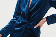 Amisu dark blue/navy  velvet blazer for women size UK14/16 EU42/44  Perfect condition Postage included