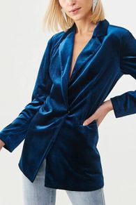 Amisu dark blue/navy  velvet blazer for women size UK14/16 EU42/44  Perfect condition Postage included