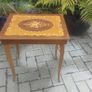 Vintage Mid Century Side Table with a Handmade Marquetry Panel Top Featuring a Floral Motif, Unknown Maker, Presume Italian-Made, Condition Issues, Needs Restoring Image 3