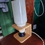 1 Retro Vintage Mid Century Glass shade /repro base  Table lamp Image 7