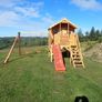 Wooden Treehouses with slide and 2 swings Image 6