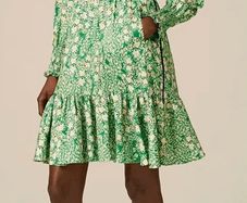 ME+EM Green Floral Fabric Dress
