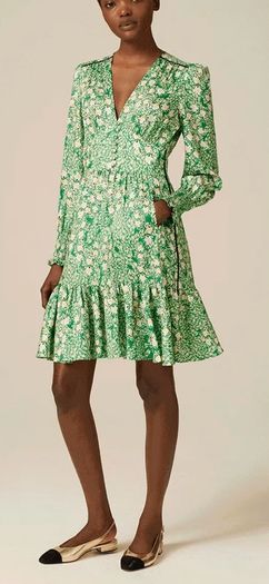 ME+EM Green Floral Fabric Dress
