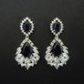 Sapphire Stone Crystal Dangle Silver Earrings Image 4