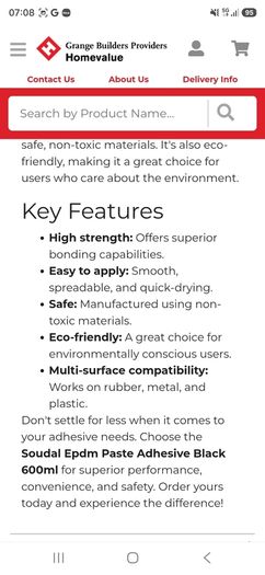 Soudal epdm adhesive roof repair