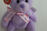 New collectable Love to Mum purple beanie bear tag attached