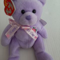 New collectable Love to Mum purple beanie bear tag attached