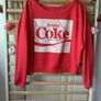 sweatshirt Coca Cola off shoulder red & white sweatshirt small Image 3