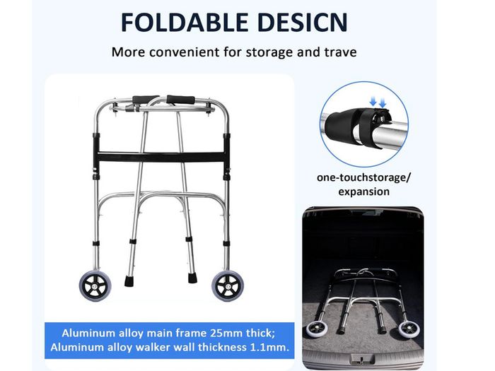 Walking Frame with Wheels & Seat,  Like New (1 Month Use)
