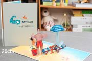 Beautiful My Dad my hero Pop Up Fathers Day Greeting Card