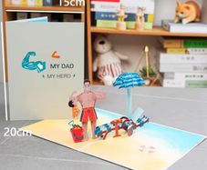 Beautiful My Dad my hero Pop Up Fathers Day Greeting Card