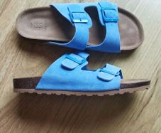 M&S Suede Buckle Footbed Mules size 5