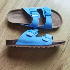 M&S Suede Buckle Footbed Mules size 5
