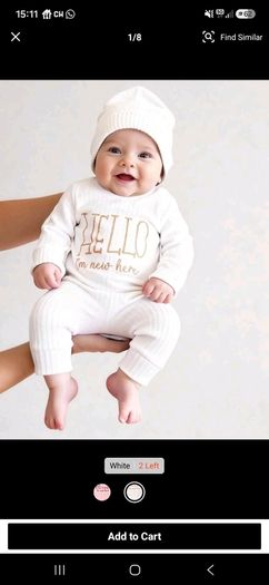 1 to 3 months hello world baby grow and matching hat