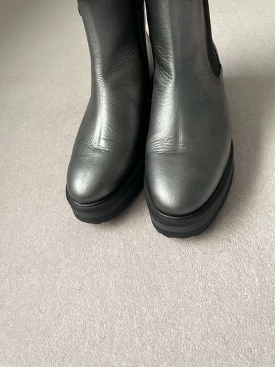 Jose Saenz grey metallic leather boots Size 39 boots