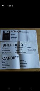 British Railways 1970s Passenger coach destination label's
