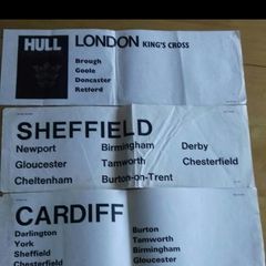 British Railways 1970s Passenger coach destination label's