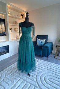 Brand New Beautiful Emerald Green Long Dress Size S UK 8 / EU 36