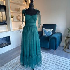 Brand New Beautiful Emerald Green Long Dress Size S UK 8 / EU 36