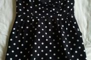 REDUCED !!...Strapless Polka Dot Dress Black &amp; White Size 14