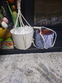 2 hanging plant pots