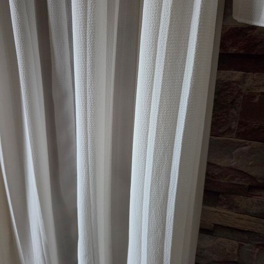 White crochet and pleated beach cover-up dress with a brown belt. Size 10