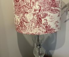 French Toile De Jouy Table Lamp