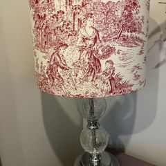 French Toile De Jouy Table Lamp