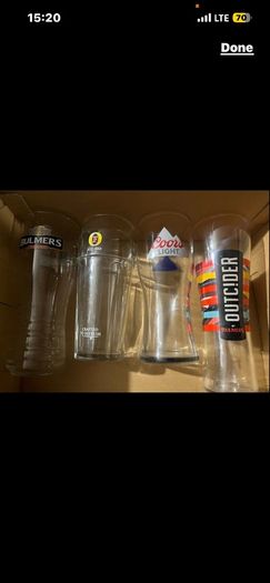 beer whiskey glasses